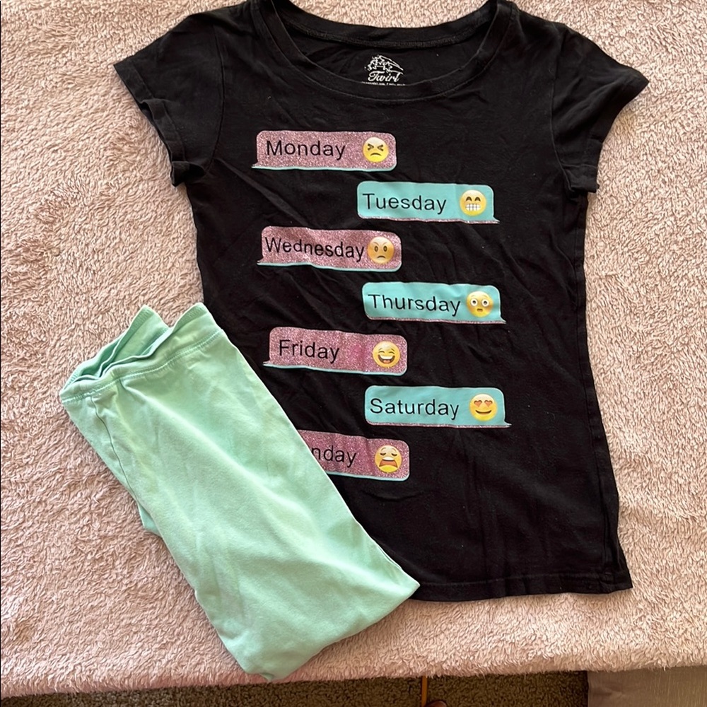 Black Emoji Days of the Week T-Shirt